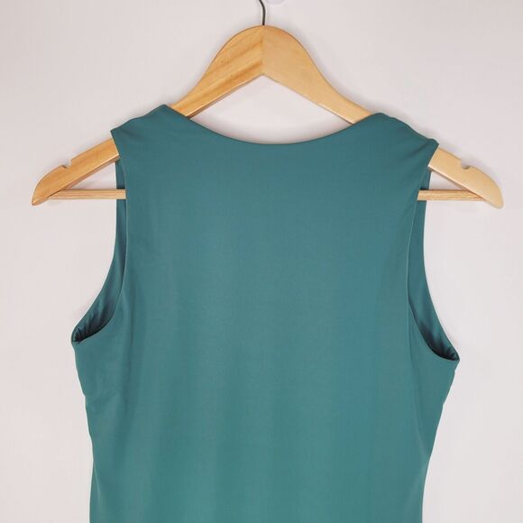 QINSEN NWT Athletic Dress Size US 10 Square Neck Lined Retro Pin Up Green - Picture 9 of 12